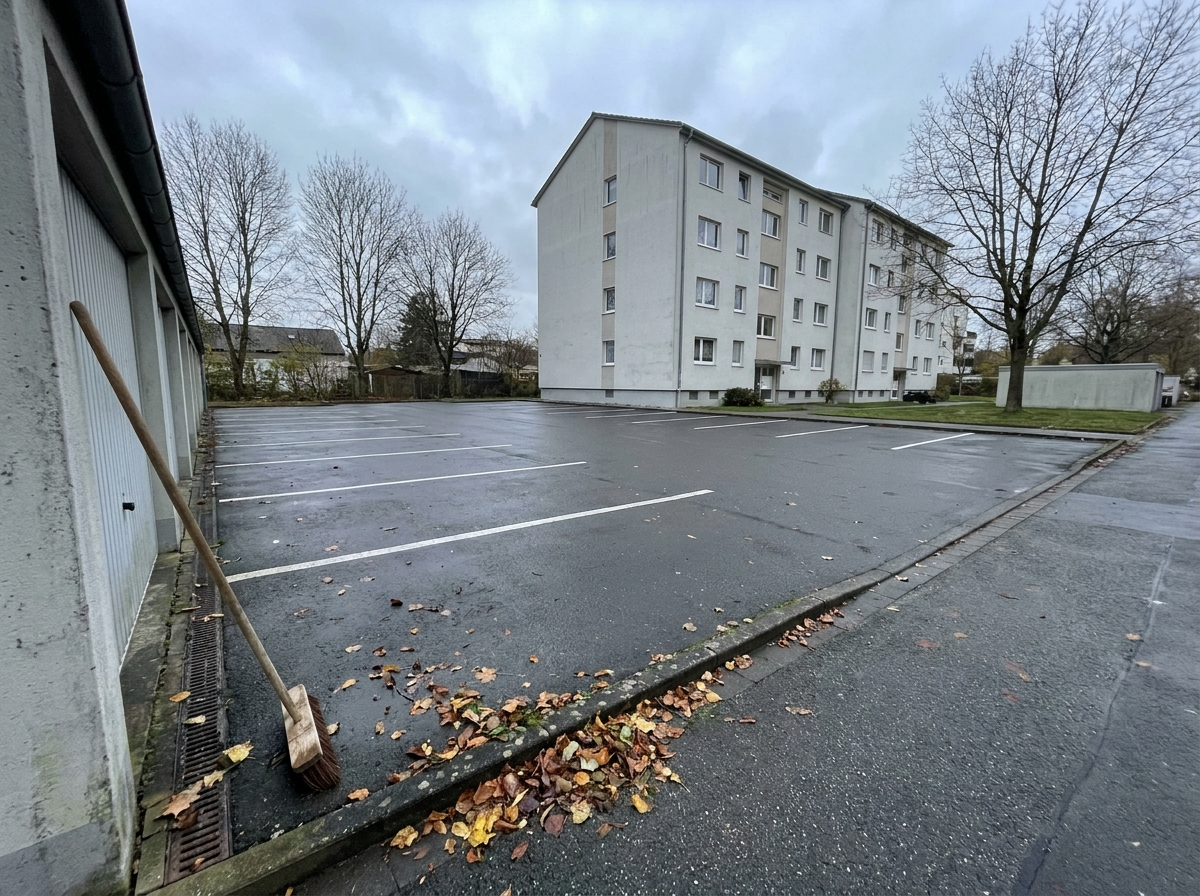 Gepflegte Stellplatzfläche mit klar sichtbaren Markierungen
